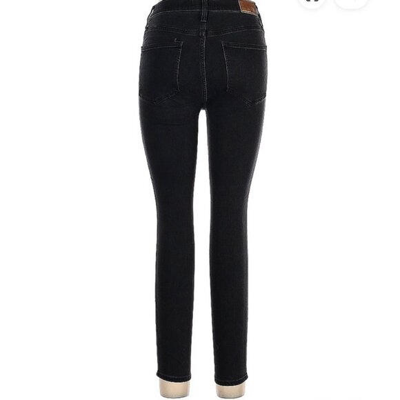 👖Madewell Black Wash Mid Rise Skinny Jeans 30 Kick Flare Stretch Roadtripper - Picture 2 of 6